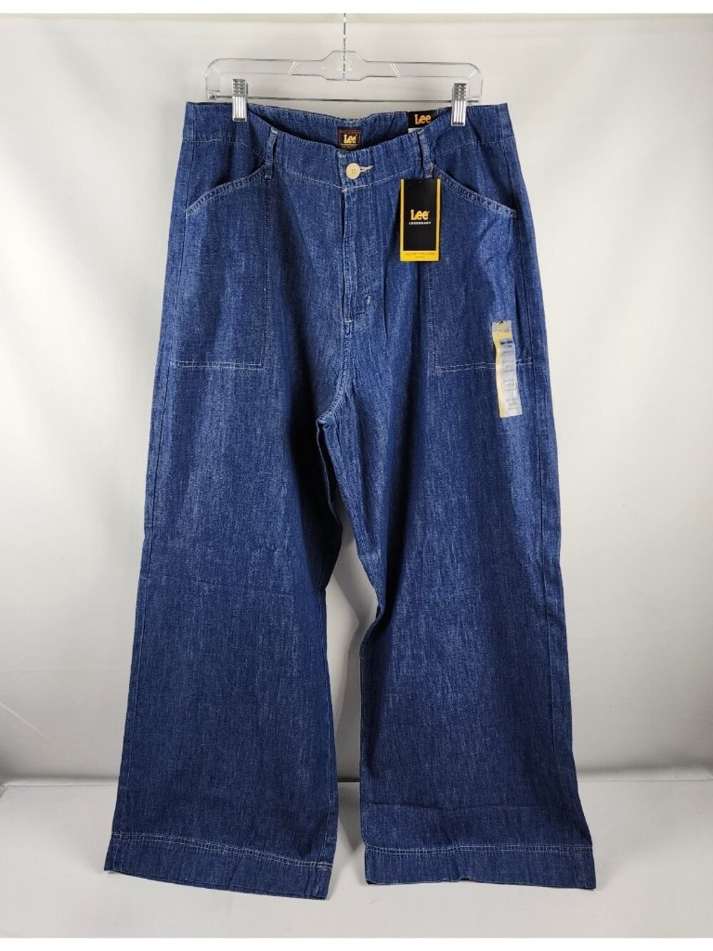 Lee Jeans Womens 16M Blue Drapey High Rise Wide Leg Trouser Jean (34x30) NWT